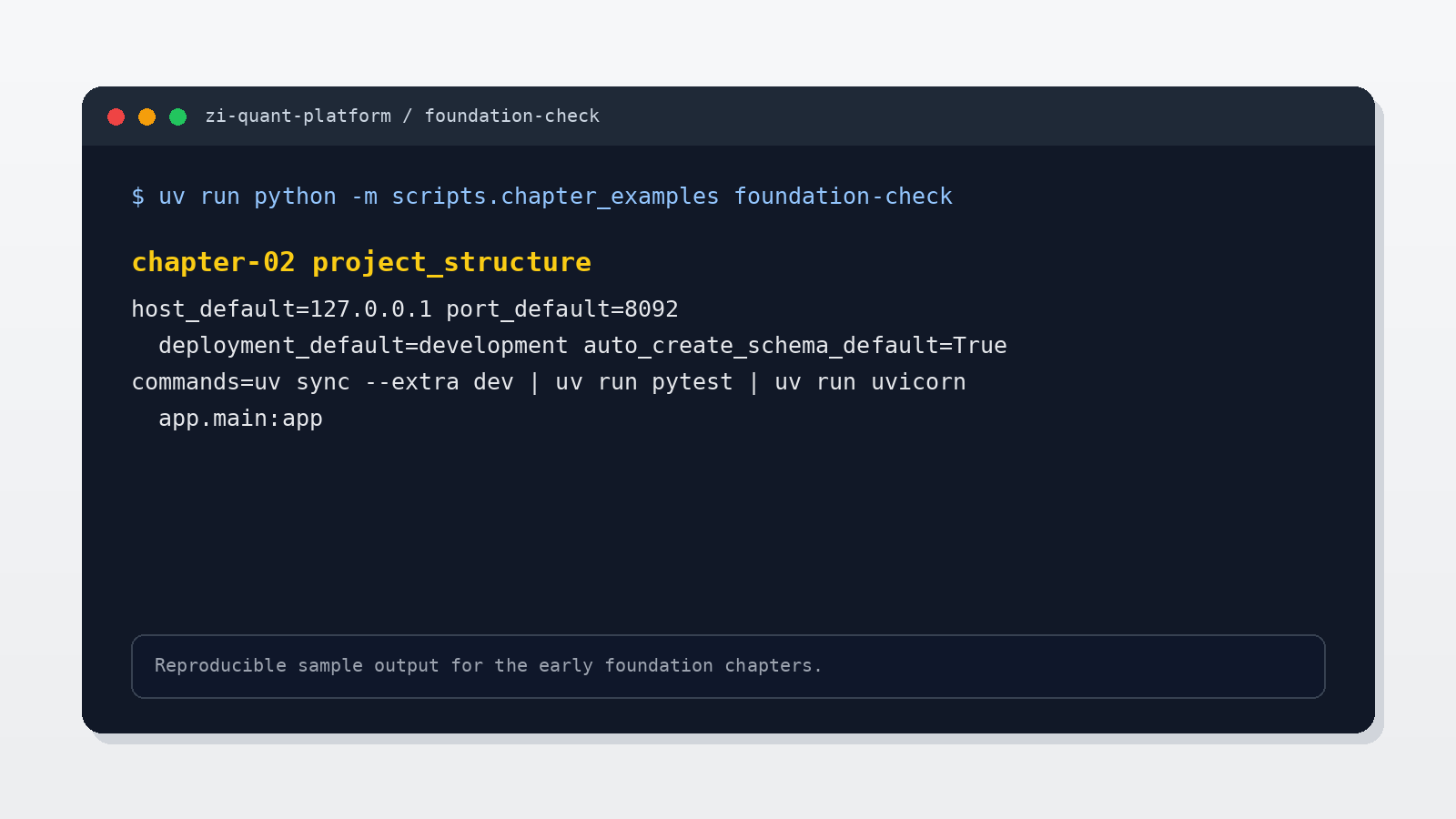 Python project-structure foundation-check output